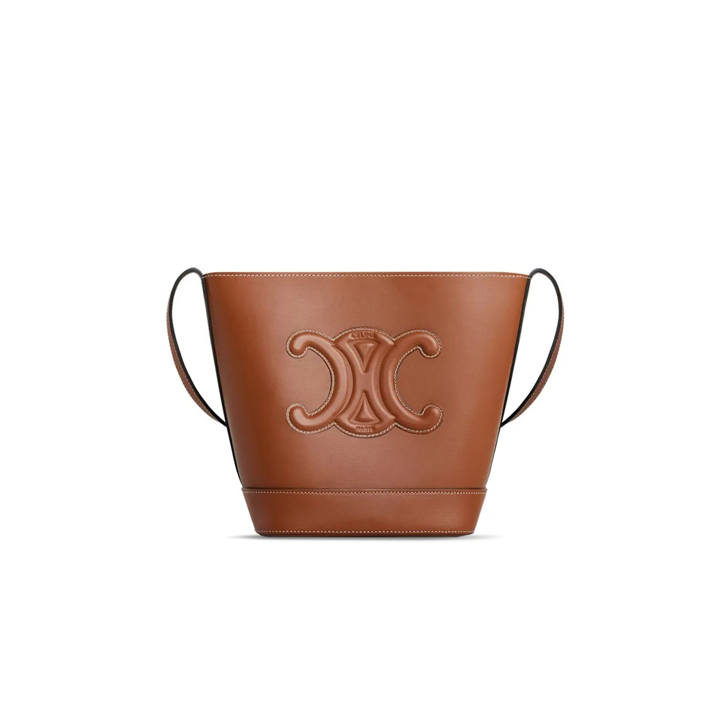 Ce**e small bucket bag in cuir triomphe smooth cowhide 198243du3.04lu (22*18*13cm)